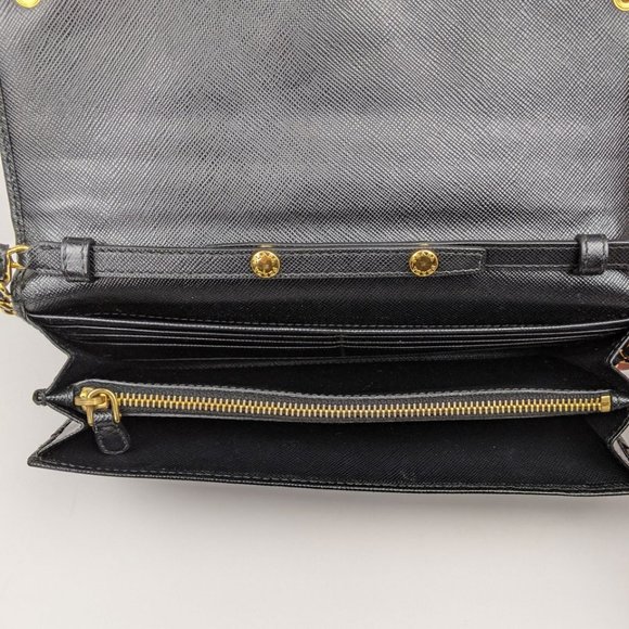 SOLD Prada Black Saffiano Wallet on Chain Bag - Picture 3 of 10